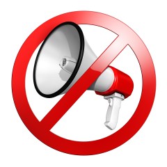 No speak sign or keep quiet - isolated on white background