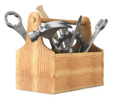 Toolbox representing tools of recovery